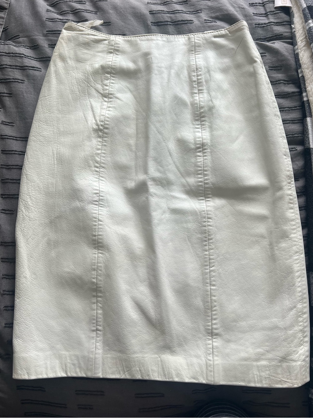Wilsons Lined White Leather Pencil Skirt